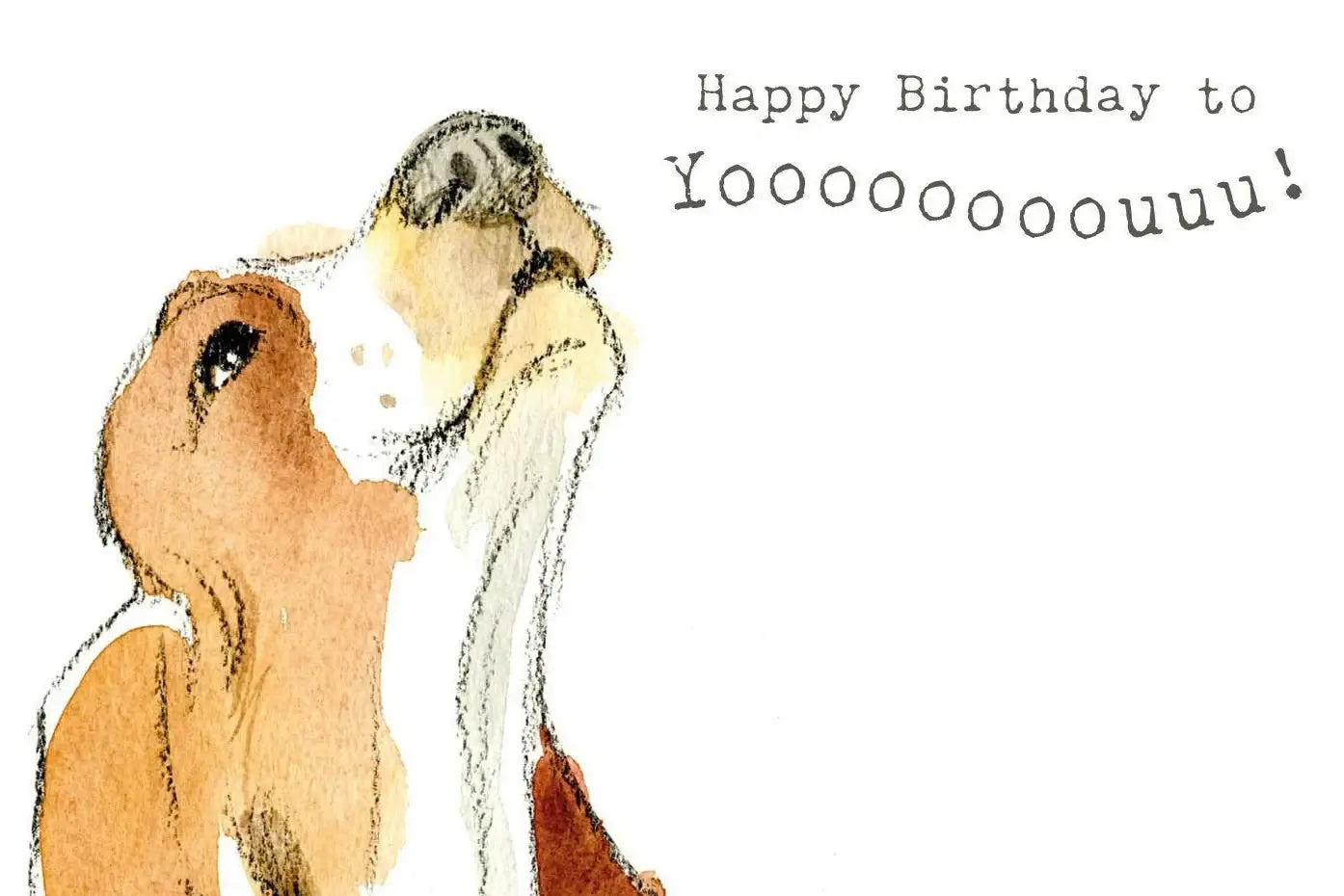 Cute Dog Birthday Card - Howling Basset
