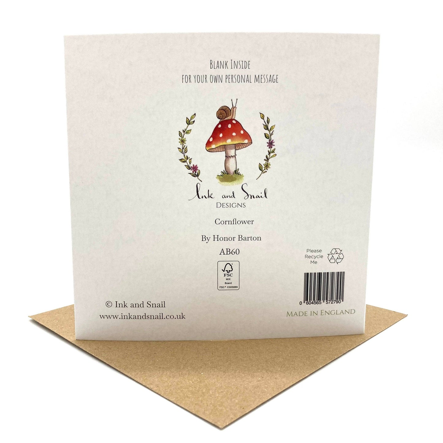 60th Birthday Card - Cornflowers