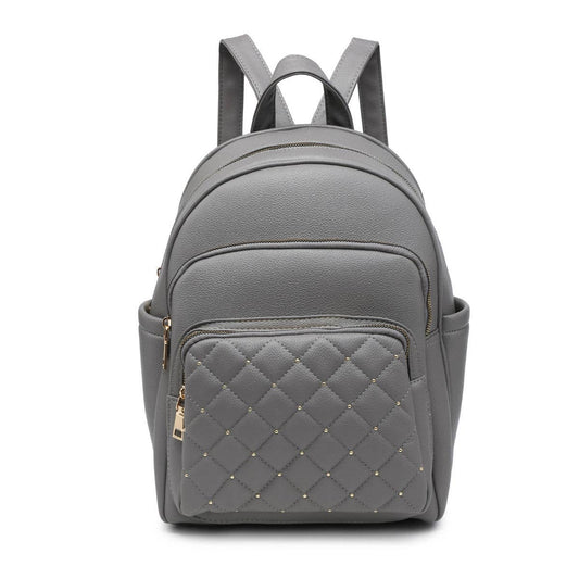 GL23900-Backpack with check quilted pattern: D Grey