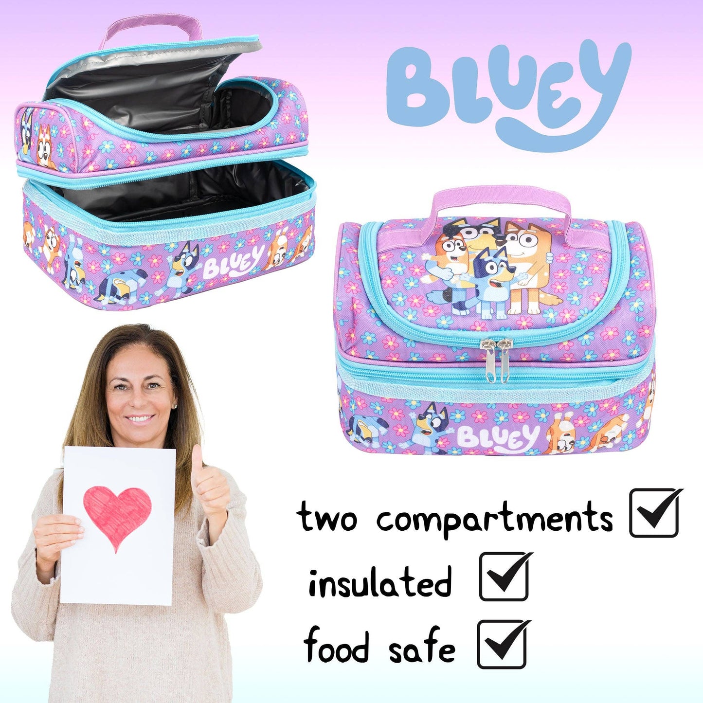 Multi Compartment Lunch Bag - Bluey