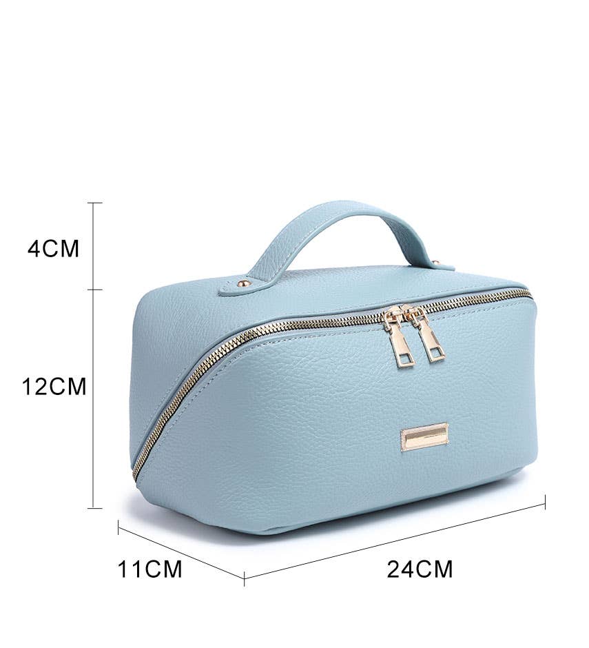 B23055-3 Compartments Waterproof Cosmetic/Makeup Bag: Black