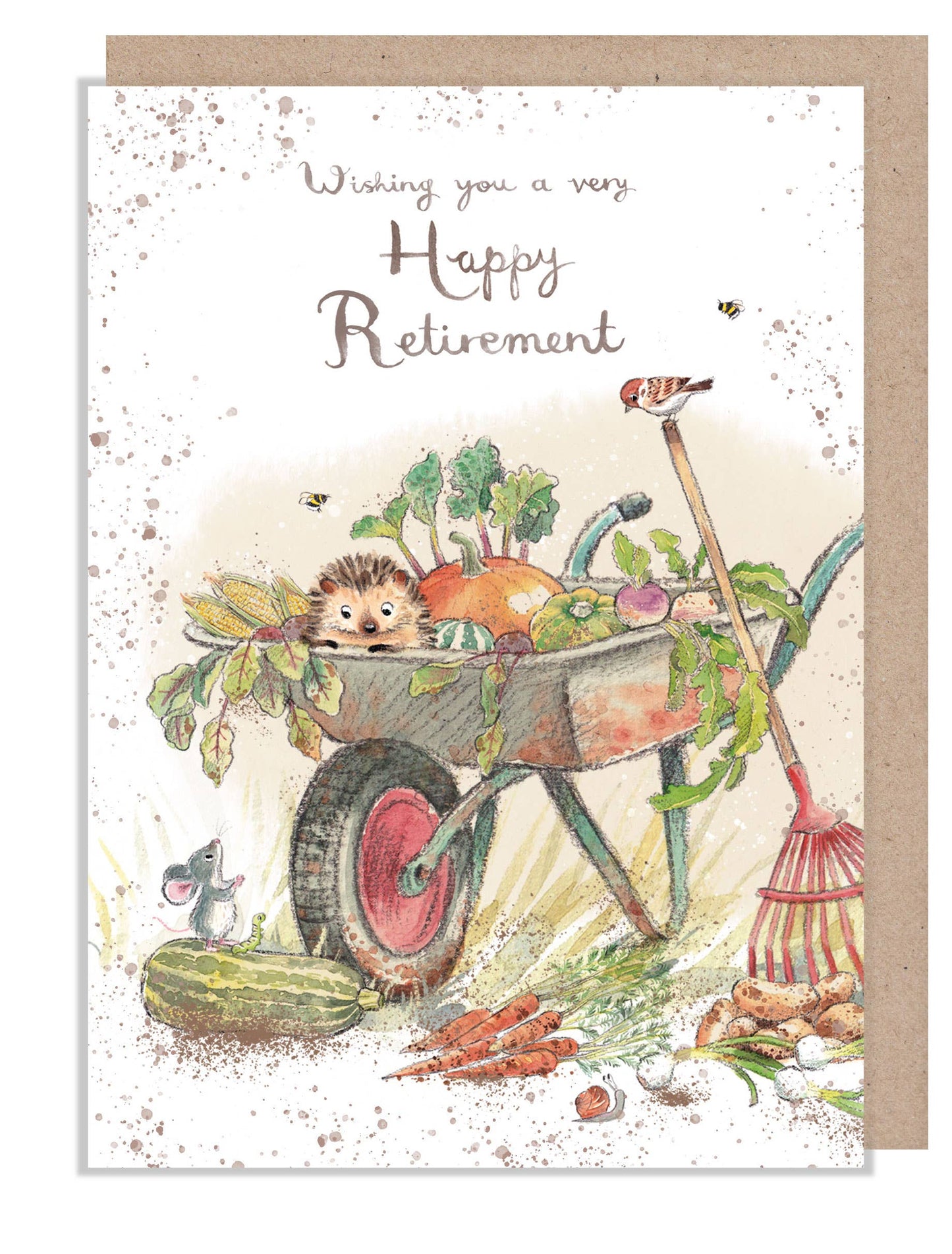 Retirement Card - Hedgehog in wheelbarrow - MME021