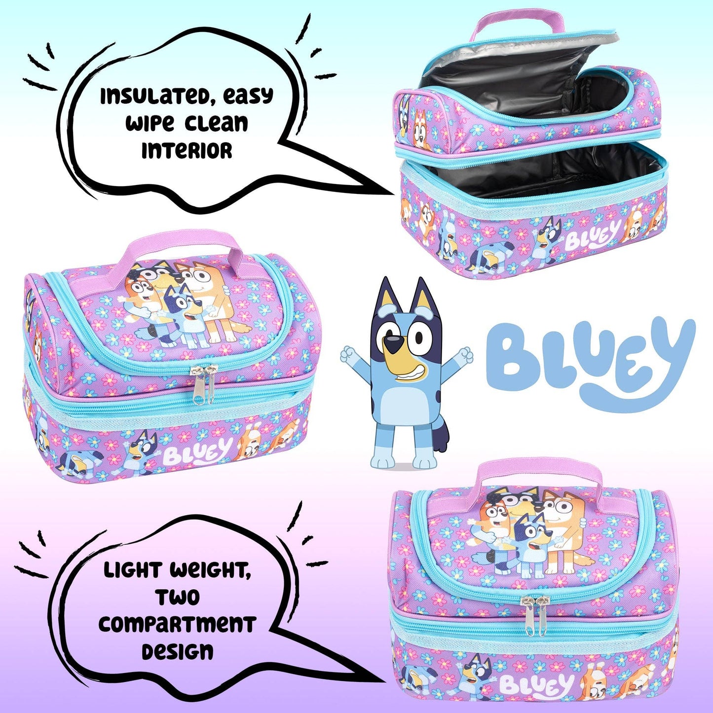 Multi Compartment Lunch Bag - Bluey