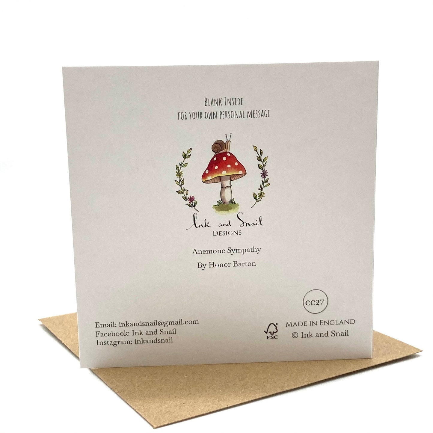 Sympathy Card - Anemone Flowers