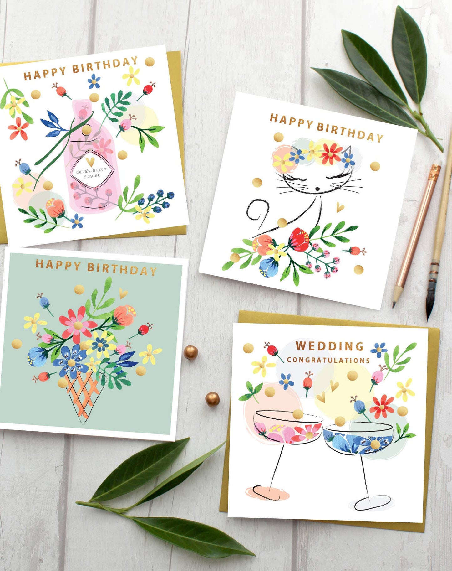 Birthday Age 80 Floral Printed Wholesale Card