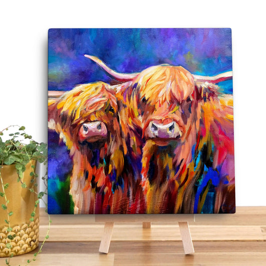 Cow Couple Cow Mini Canvas Wall Art SG38V