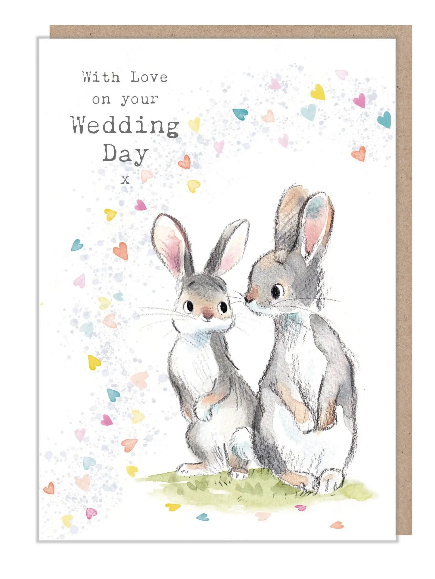Wedding Card - On Your Wedding Day - Rabbits With Confetti