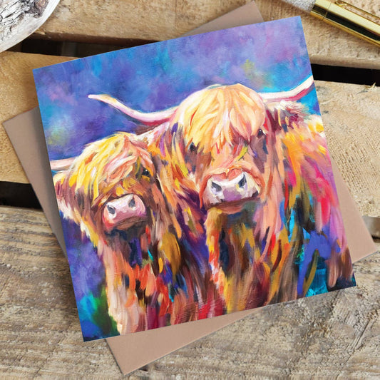 Cow Couple Greetings Card SG38G: Cello Wrapped