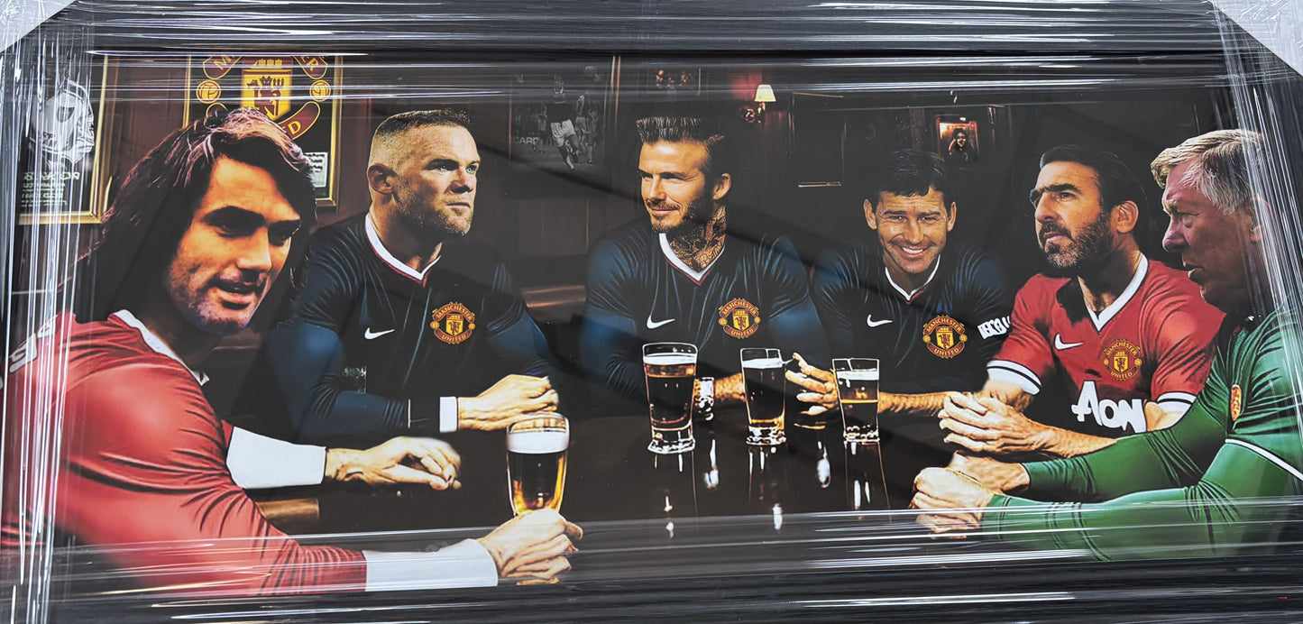 Manchester United 'Legends In The Pub' Framed Art