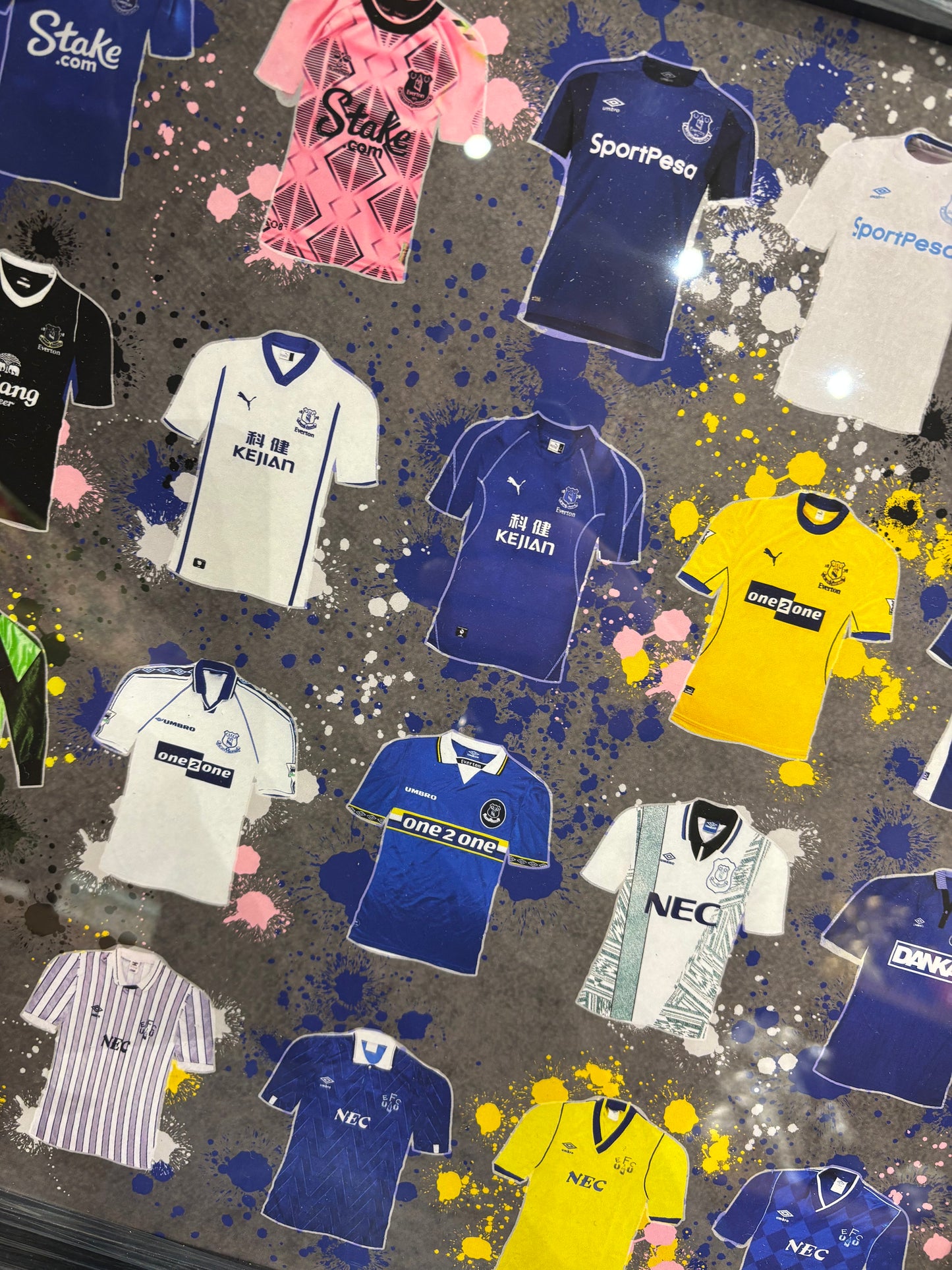 Everton FC Jersey Evolution Framed Art – Iconic Kit Collection Display