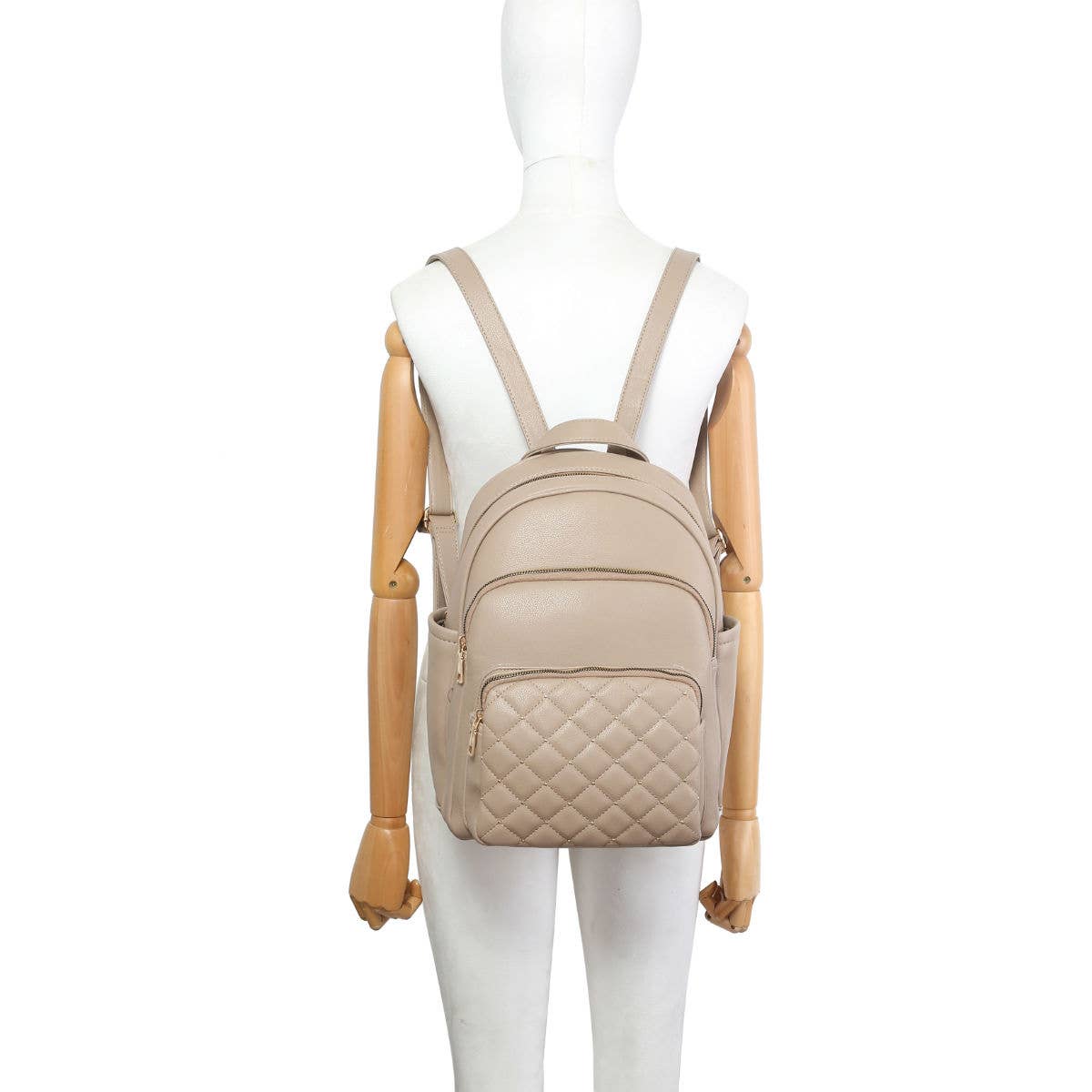GL23900-Backpack with check quilted pattern: D Grey