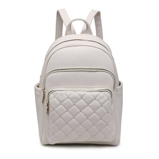 GL23900-Backpack with check quilted pattern: Beige