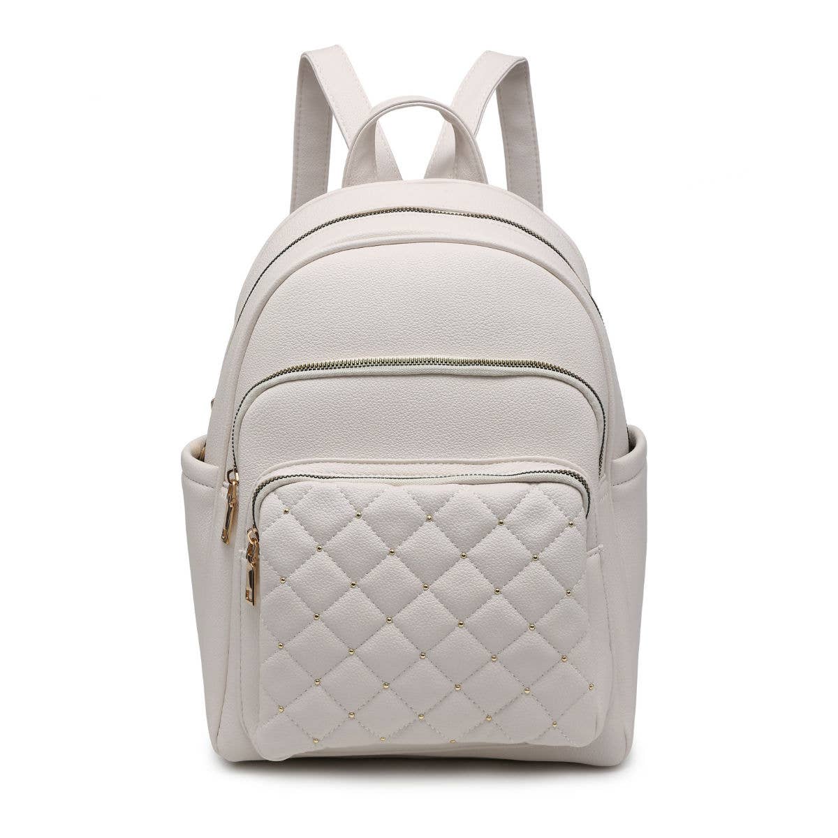 GL23900-Backpack with check quilted pattern: Khaki