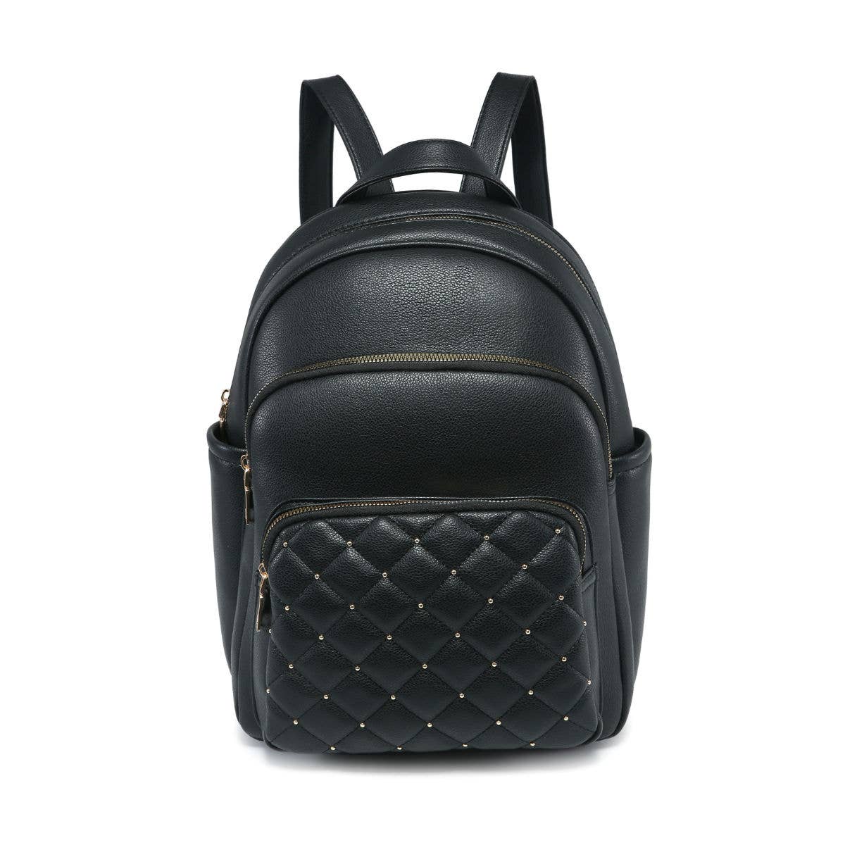 GL23900-Backpack with check quilted pattern: Khaki