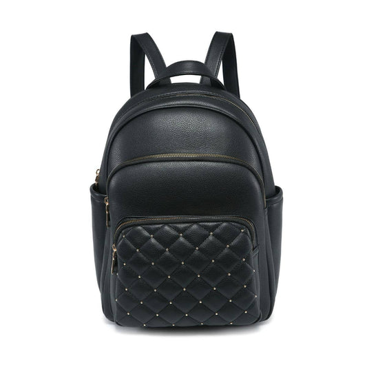 GL23900-Backpack with check quilted pattern: Black