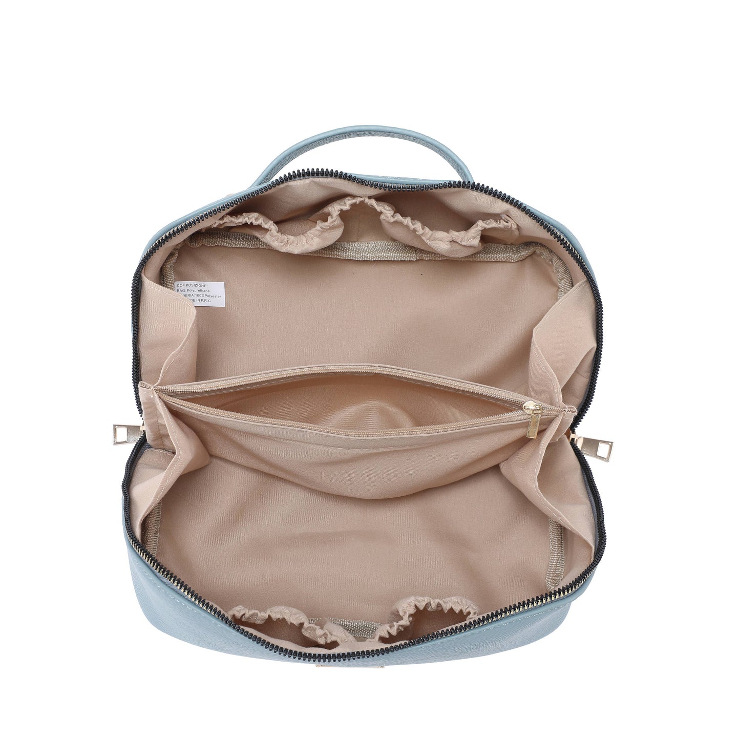B23055-3 Compartments Waterproof Cosmetic/Makeup Bag: Black