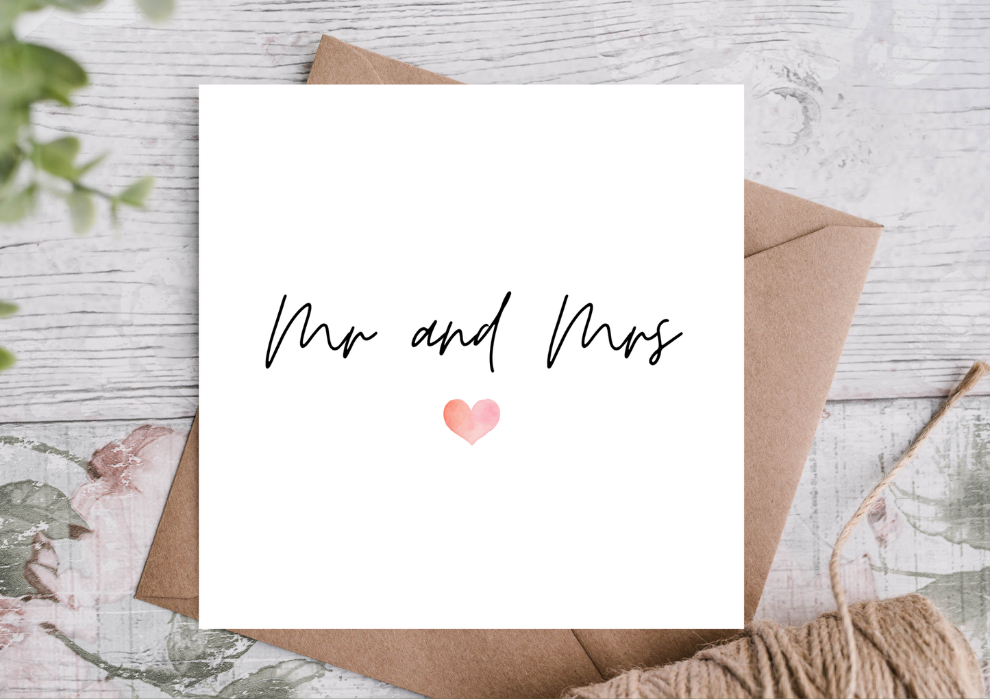 Mr and Mrs Card | Wedding Card / Congratulation Card
