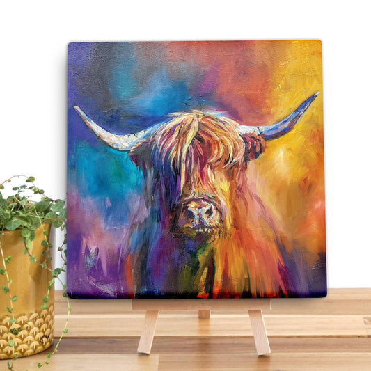 Harris Highland Cow Mini Canvas Wall Art SG16V