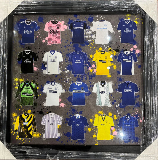 Everton FC Jersey Evolution Framed Art – Iconic Kit Collection Display