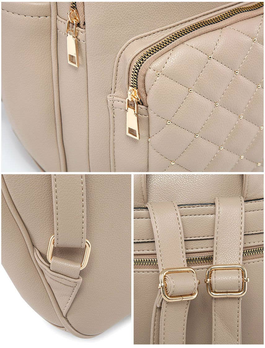 GL23900-Backpack with check quilted pattern: D Grey