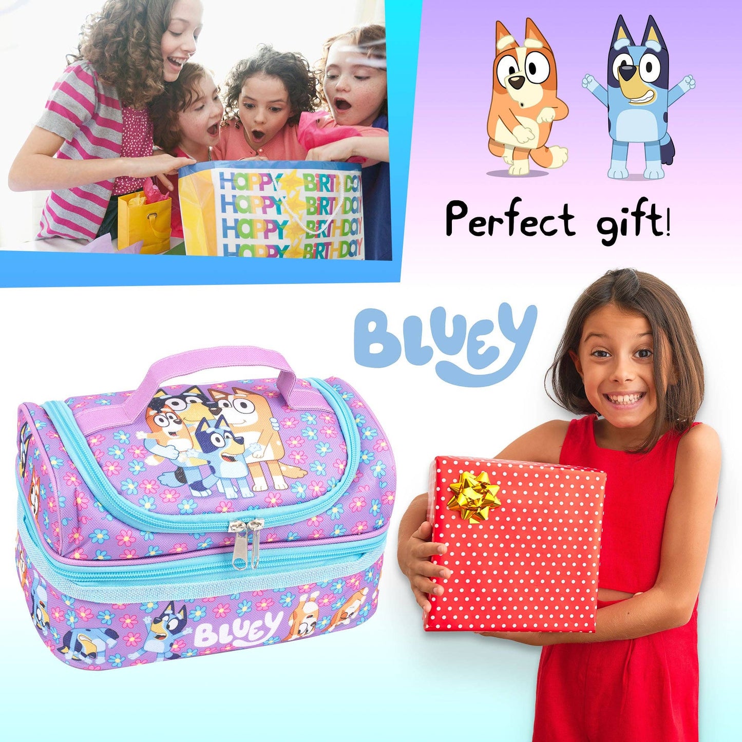 Multi Compartment Lunch Bag - Bluey
