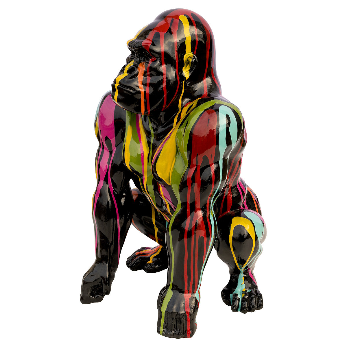 Painted Black Gorilla Statuette