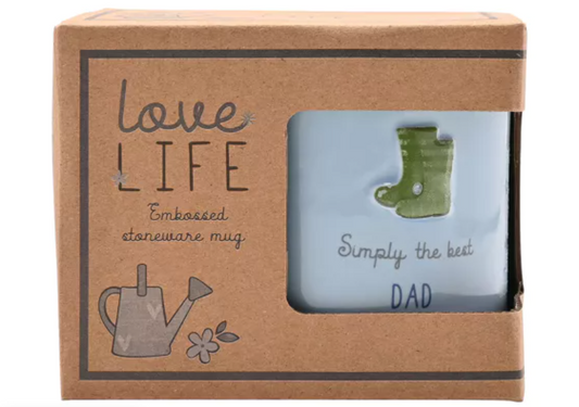 Love Life Embossed Mug - Dad