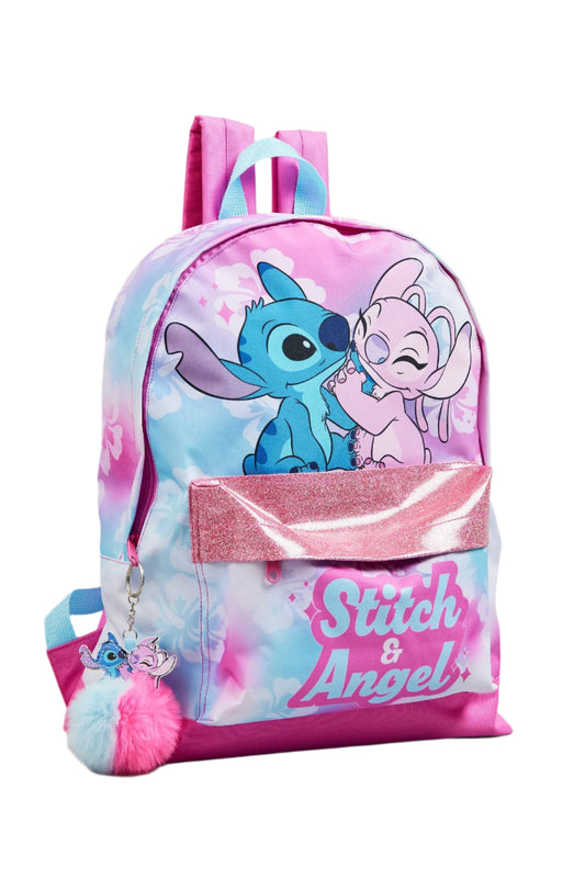 STITCH AND ANGEL PINK BLUE FLOWR ROXY BACKPACK