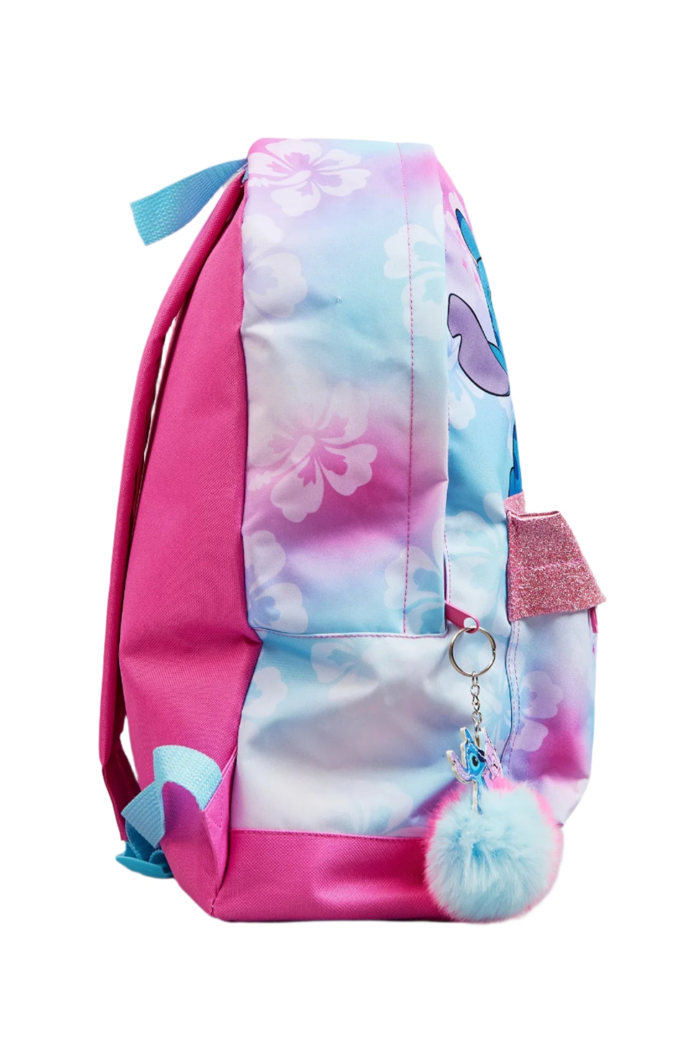 STITCH AND ANGEL PINK BLUE FLOWR ROXY BACKPACK