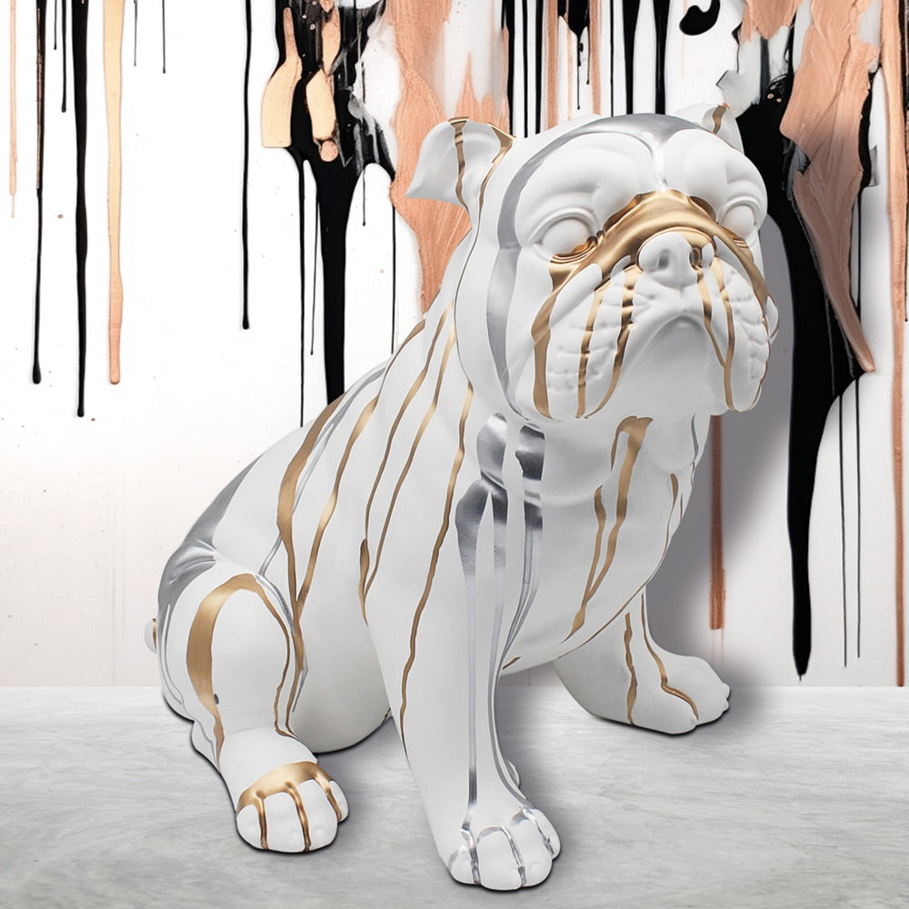 White Drip Art Bulldog