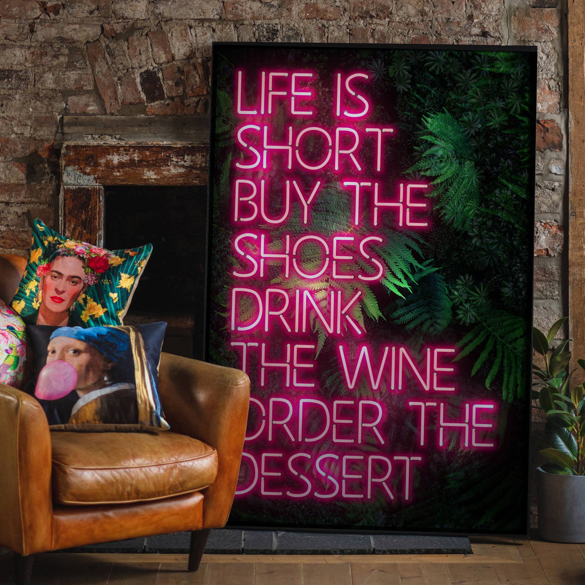 Life Is Short Neon Print: Matte / 8 ¼ x 11 ¾ in | 21x30 cm