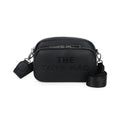JM1726 Double Zip Crossbody Camera Bag with Wide Strap: Black