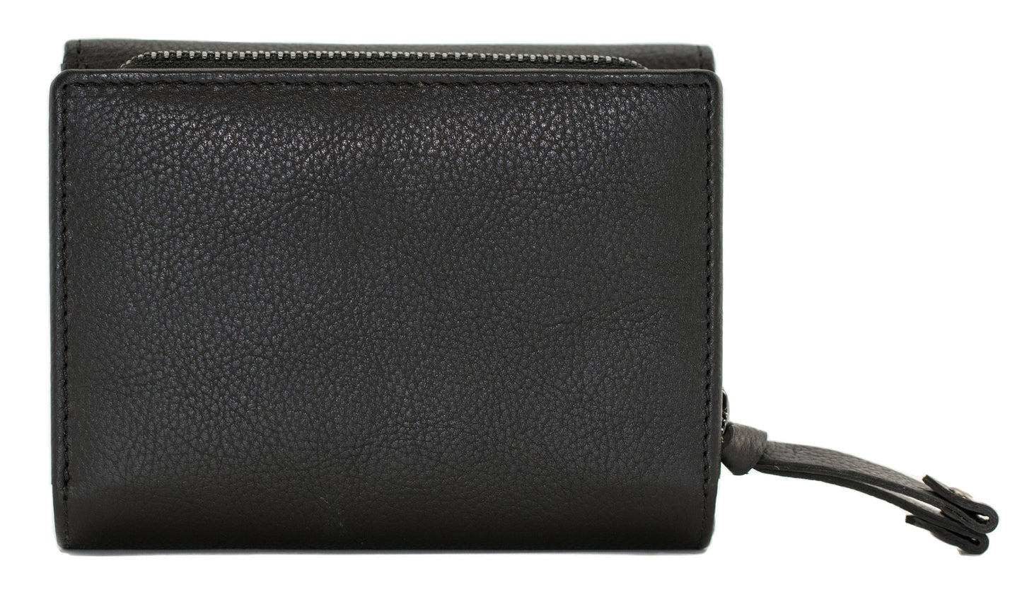 Steed Black Tri Fold Purse - 3679 57