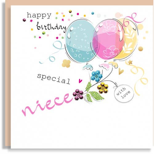 Niece Birthday Hand-Finished Sequin Card  U64