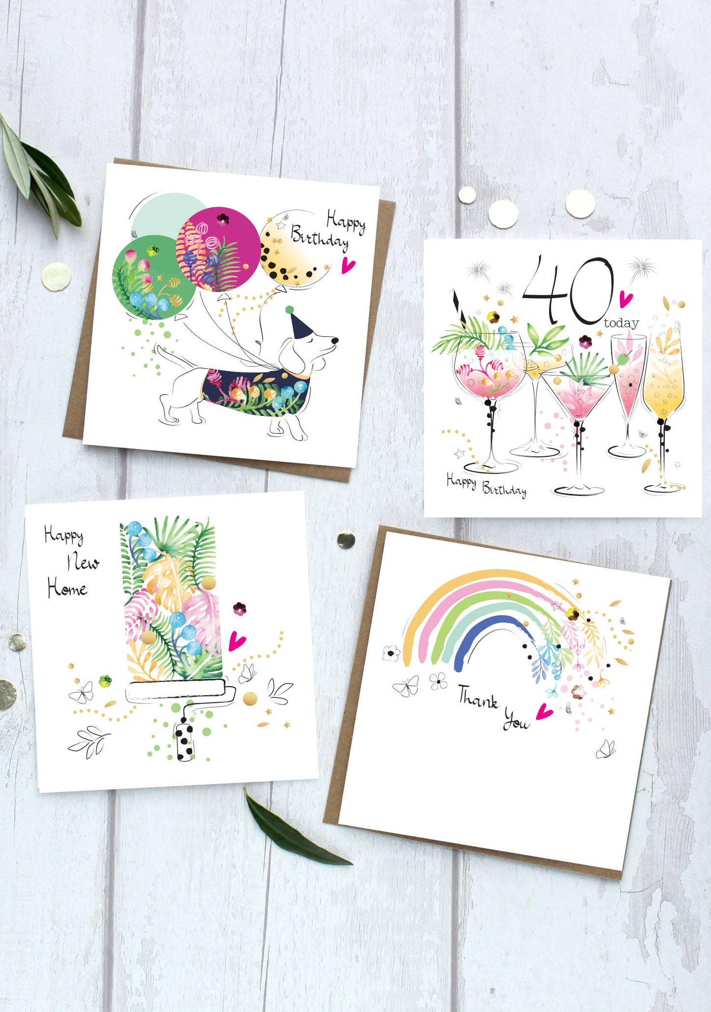 Birthday 60 Gin Cocktails - Hand-Finished Wholesale Card