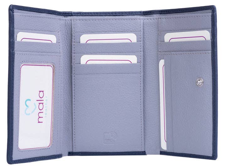 Best Friends Sitting Cat Tri Fold Purse RFID - 3529 65: Navy