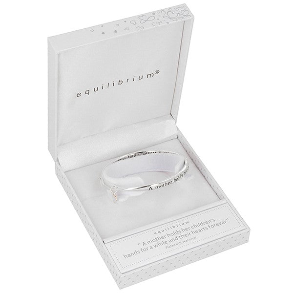 Equilibrium Silver Plated Heart Bangle