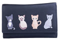Best Friends Sitting Cat Tri Fold Purse RFID - 3529 65: Black