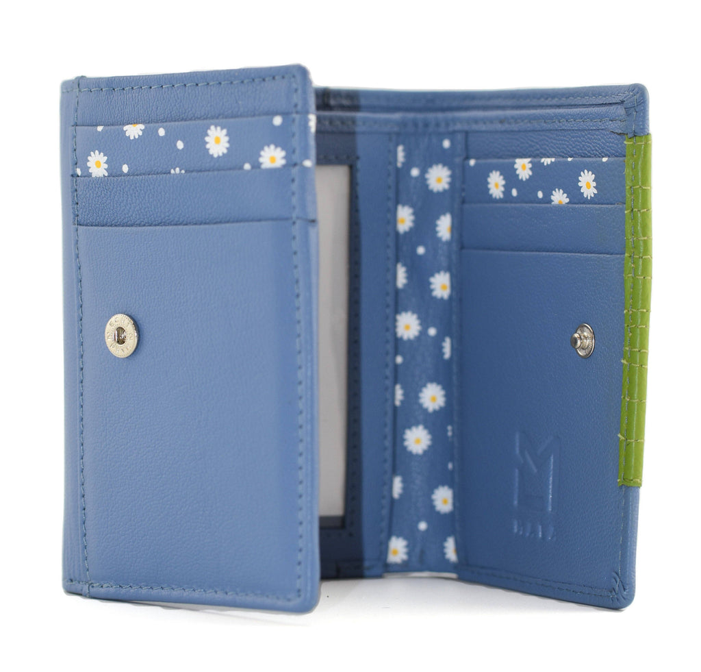Peony Tri Fold Purse: Blue