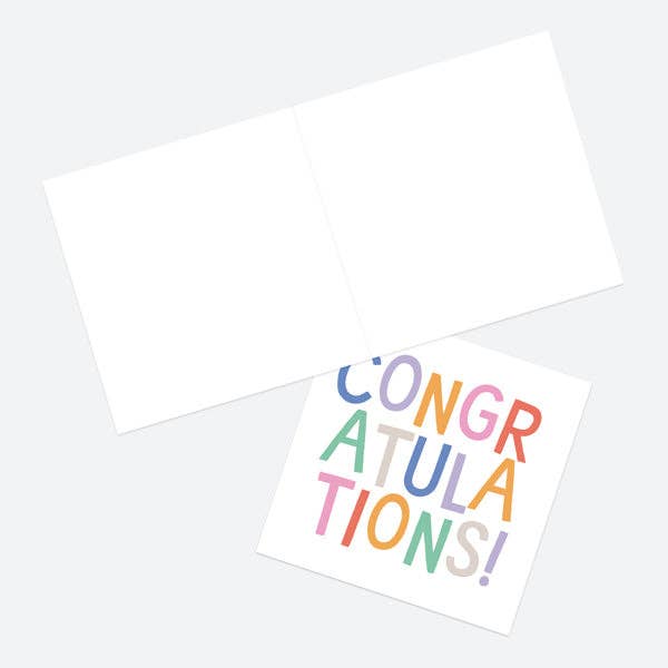 Congratulations Card - Colourful Typography