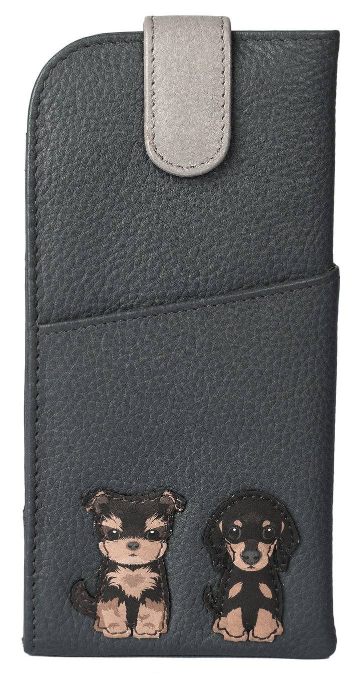 Best Friends Sitting Dogs Glasses Case - 5156 65: Black