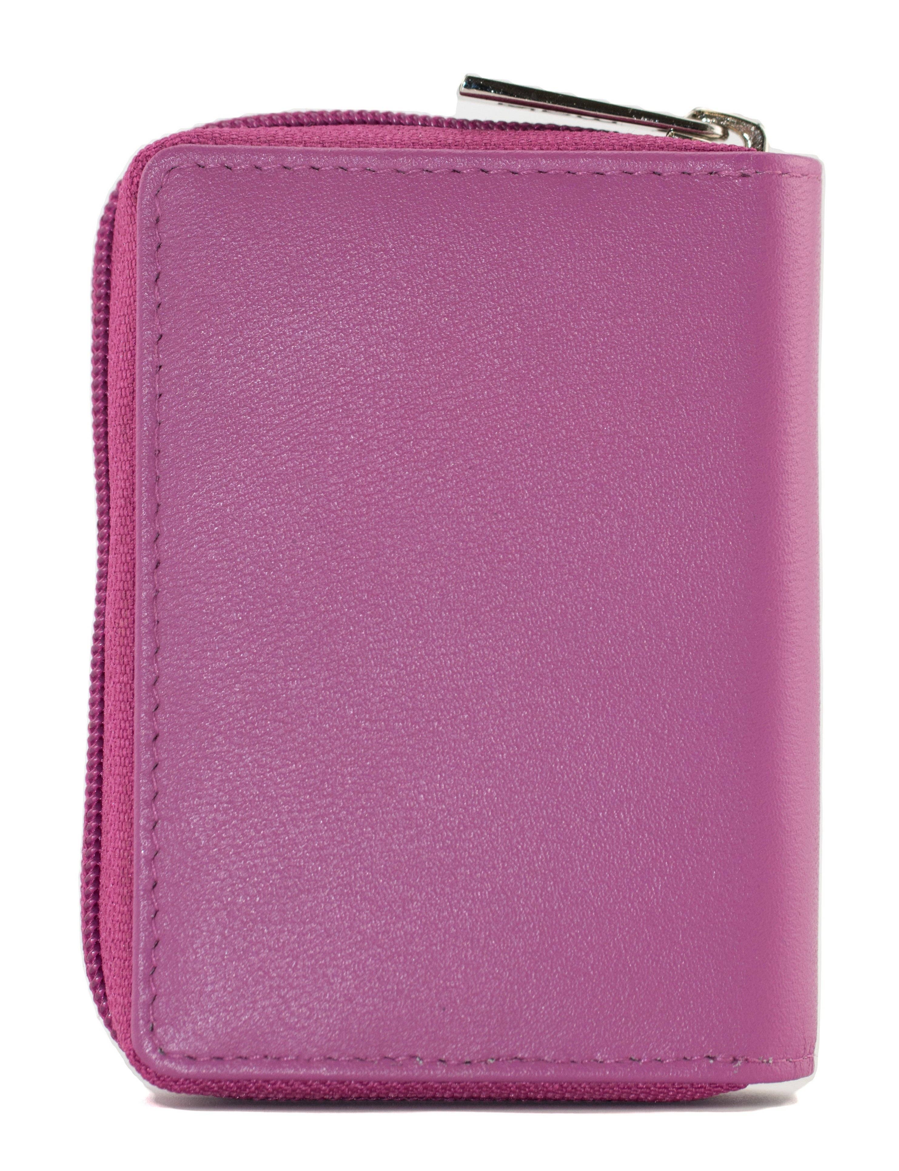 Origin Plain Leather Concertina Zip Around Card Wallet - 5 552: Black