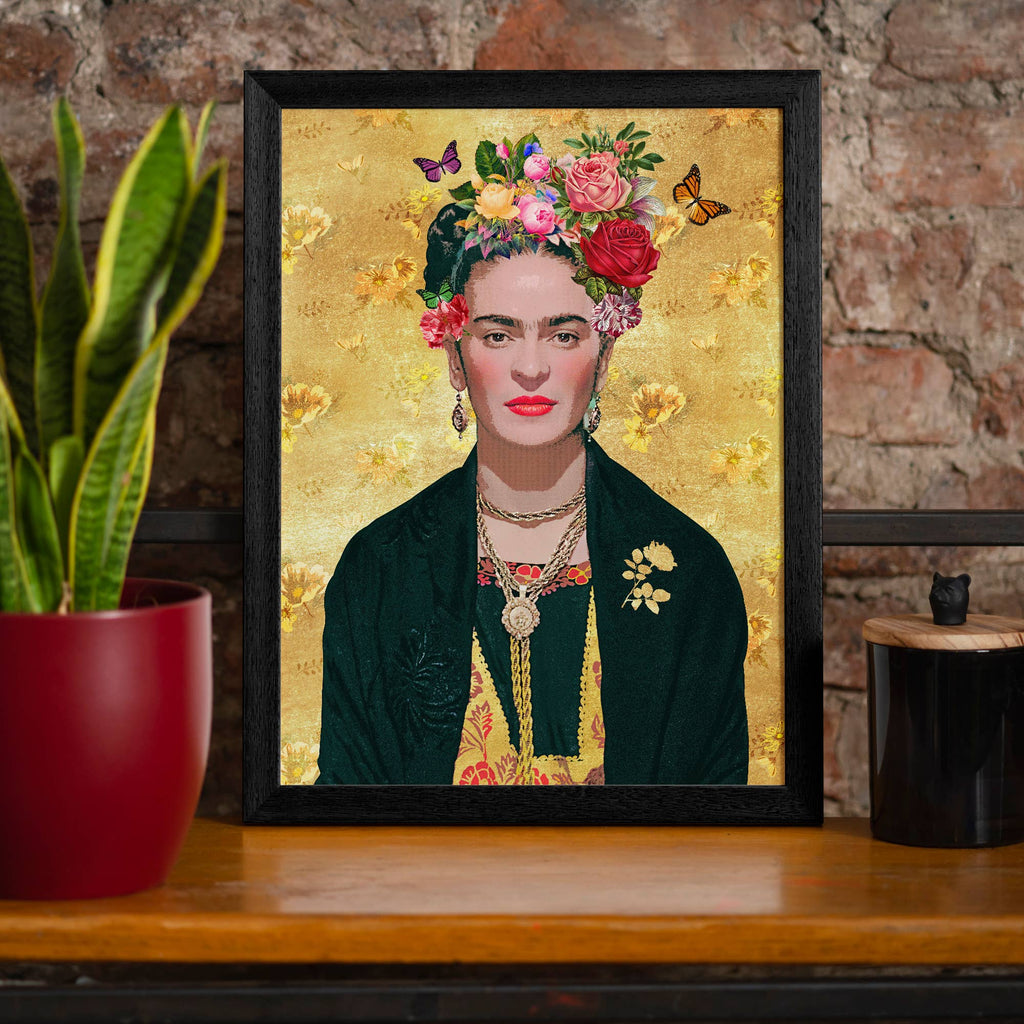 Frida Kahlo Gold Print: Matte / 8 ¼ x 11 ¾ in | 21x30 cm
