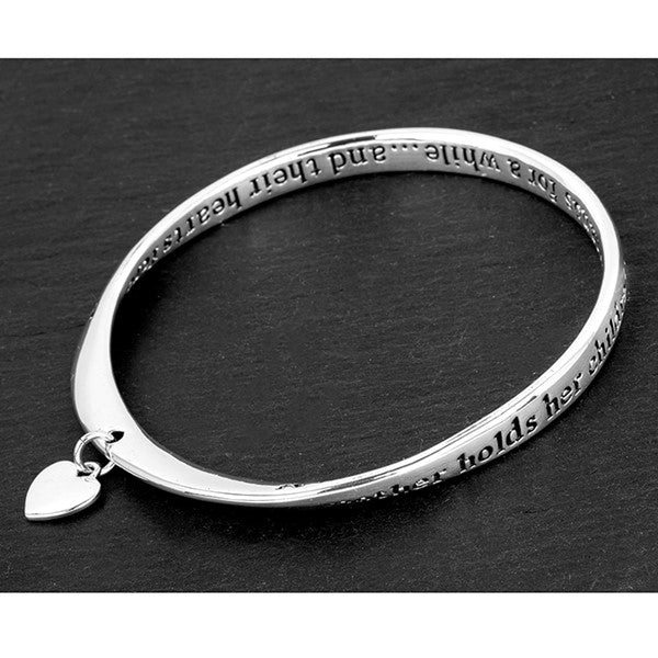 Equilibrium Silver Plated Heart Bangle