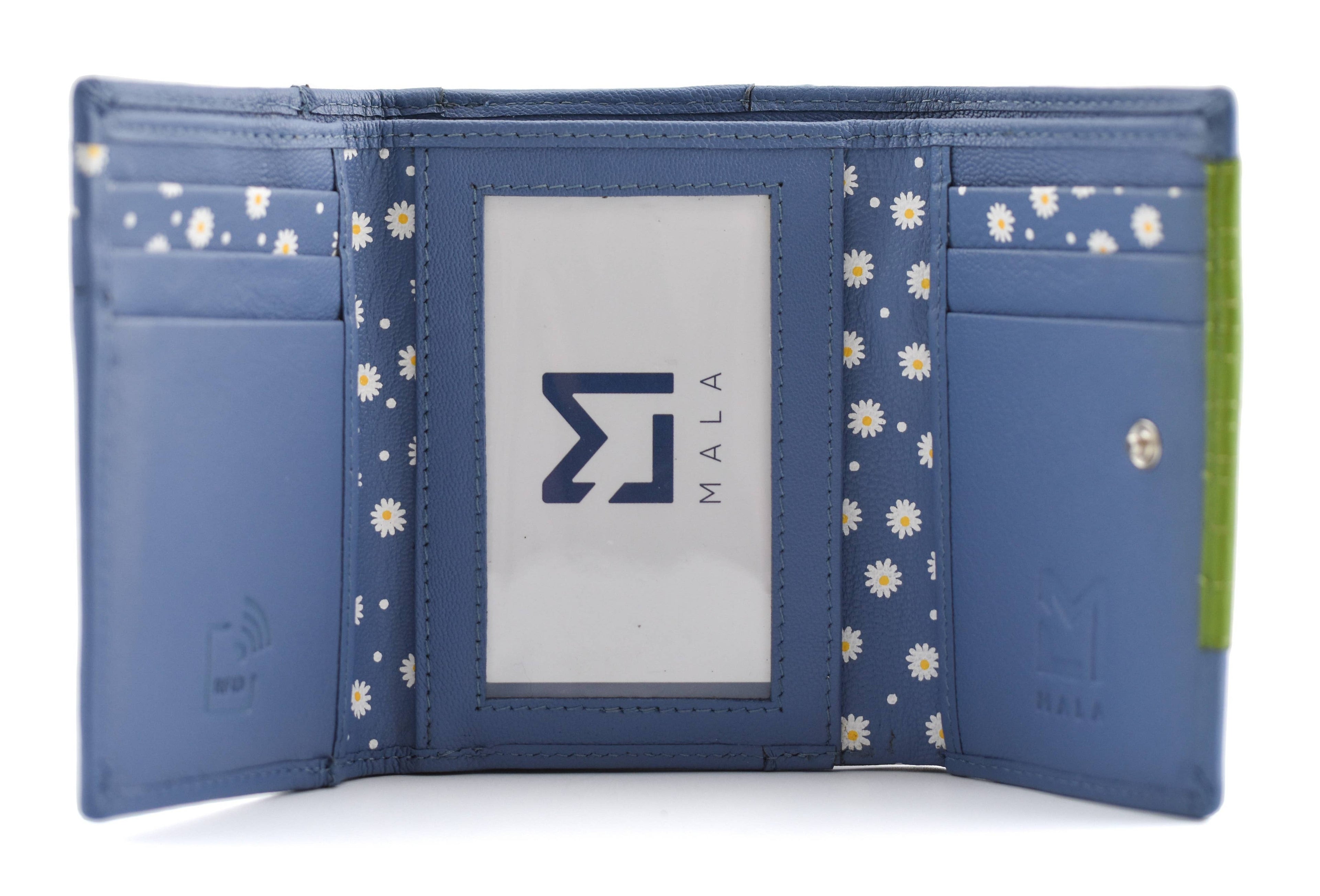 Peony Tri Fold Purse: Blue
