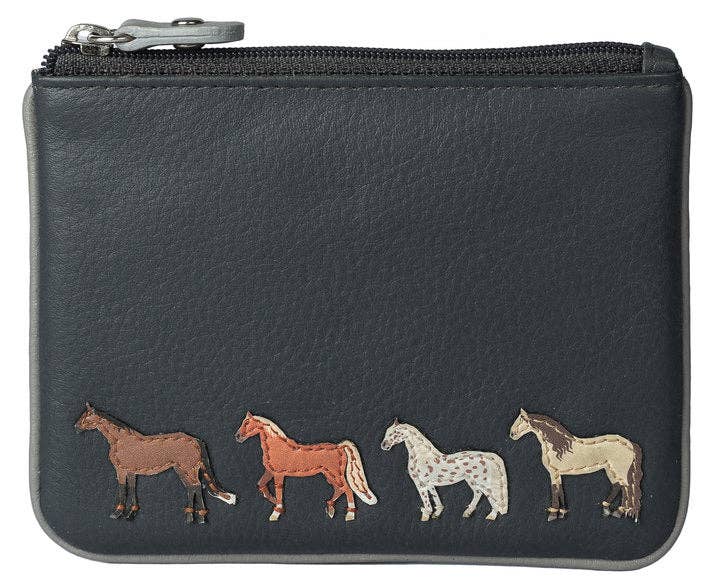 Best Friends Horses Coin Pouch RFID : Grey