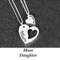 Equilibrium Silver Plated Mum & Daughter Necklace