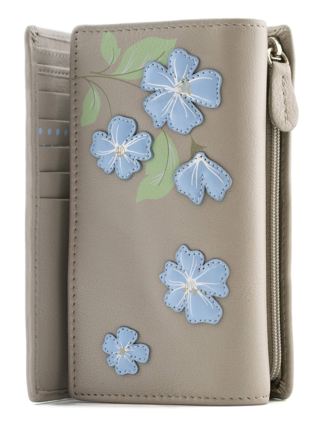Sakura Large Tri fold purse - 3676 28: Grey