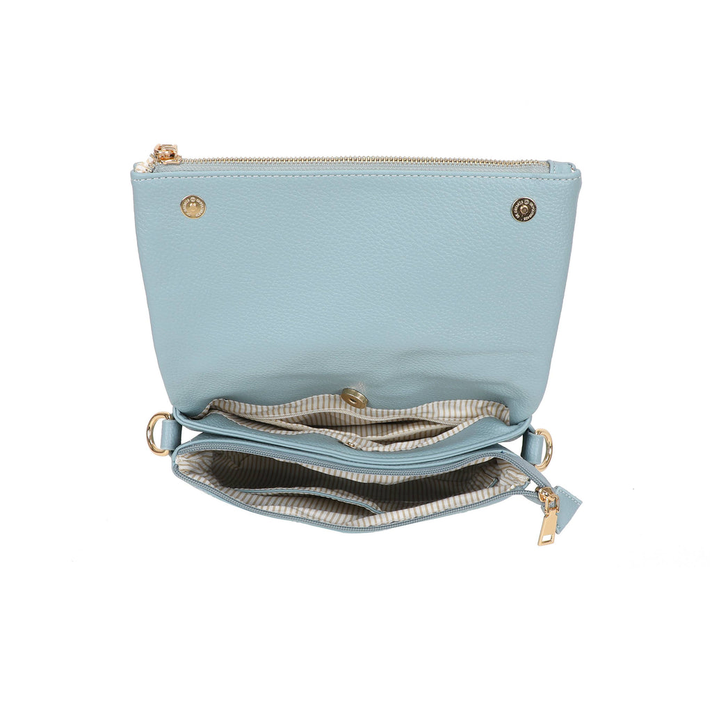 JM1666 Structured Flap Crossbody Bag: Pink
