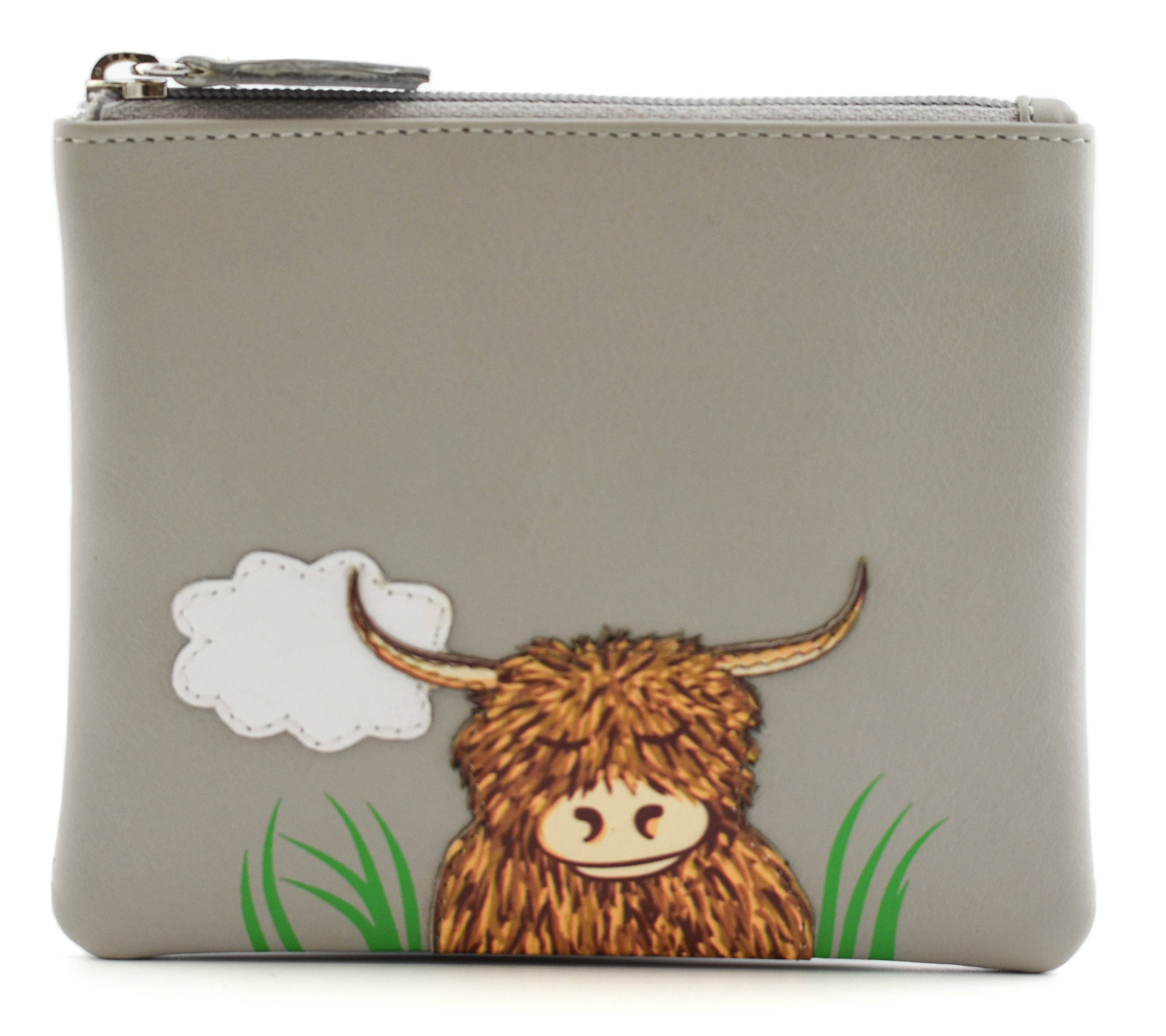Bella Highland Cow Coin Purse RFID - 4206 33: Black
